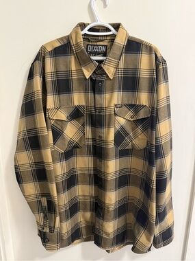 DIXXON Black and Tan Plaid Button-Down Work Shirt